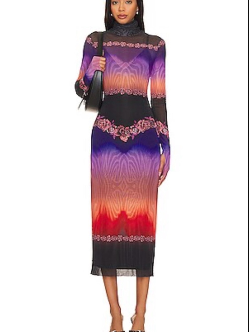 AFRM Long-Sleeve Gradient Midi Dress